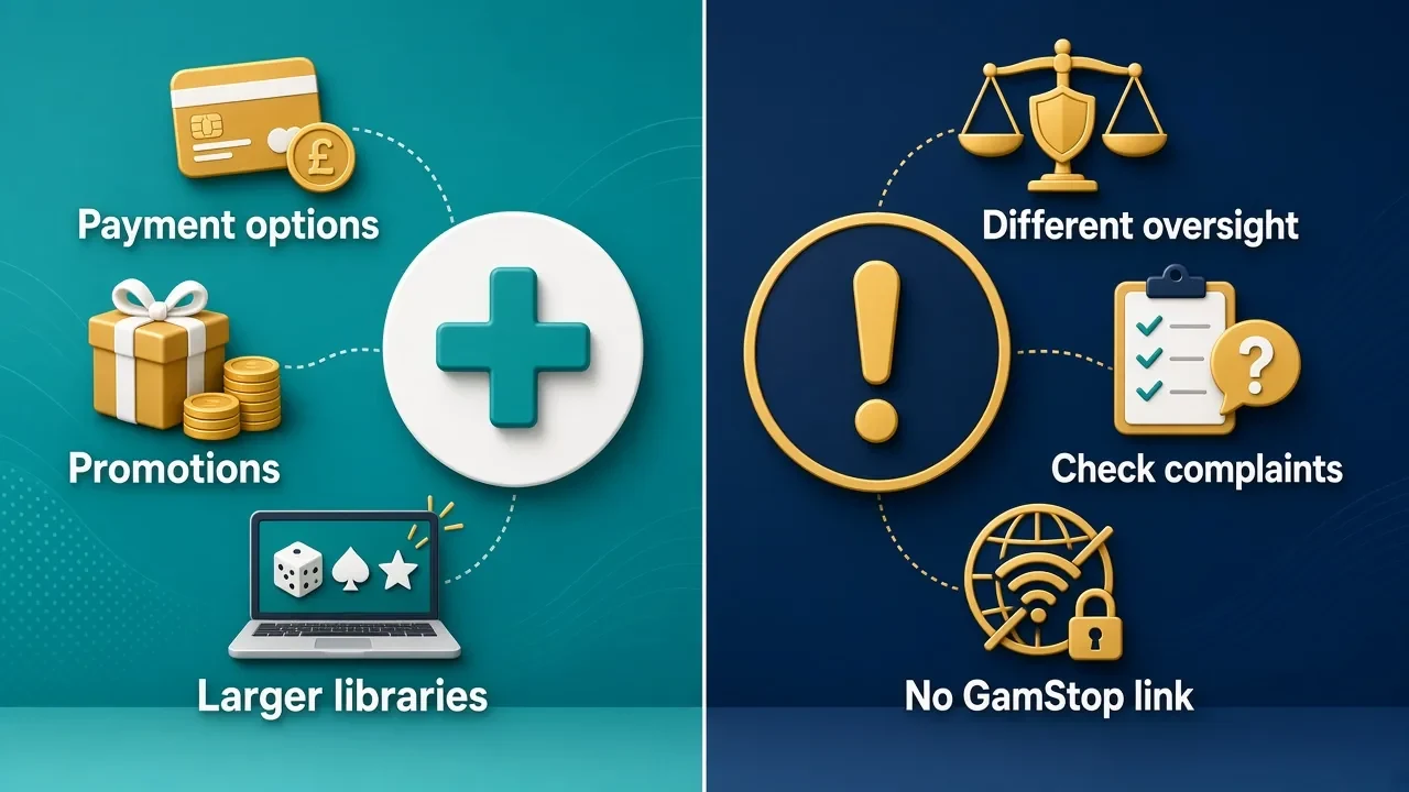 Pros and Cons of Casino Sites Outside GamStop